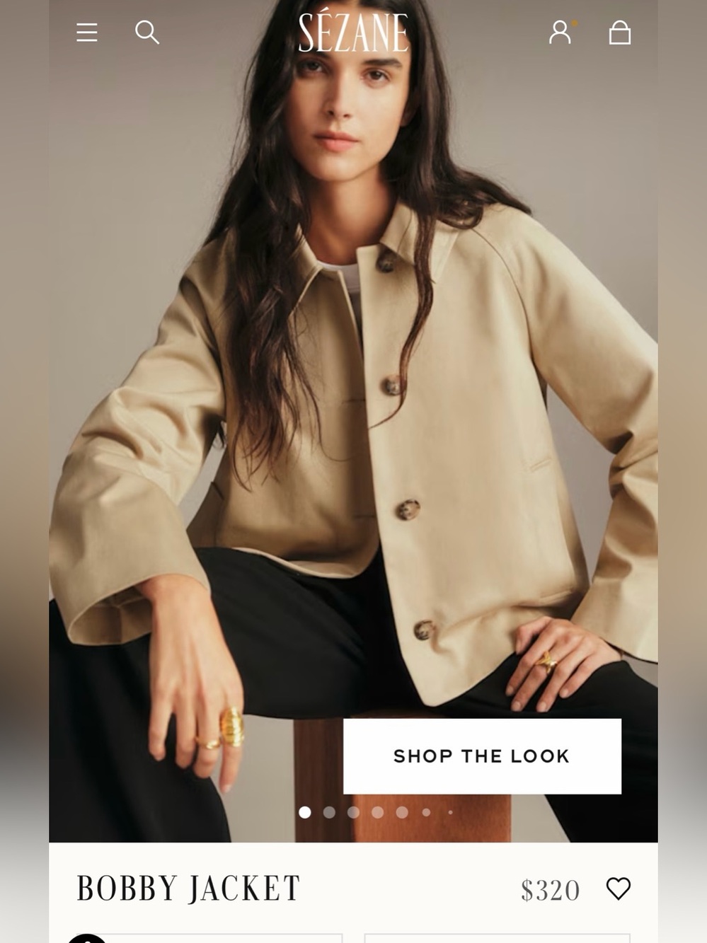Sezane Bobby Jacket in Light Beige